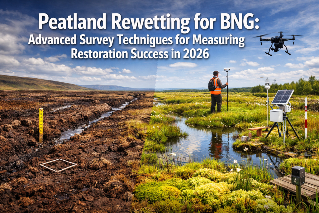 Peatland Rewetting for BNG: Advanced Survey Techniques for Measuring Restoration Success in 2026