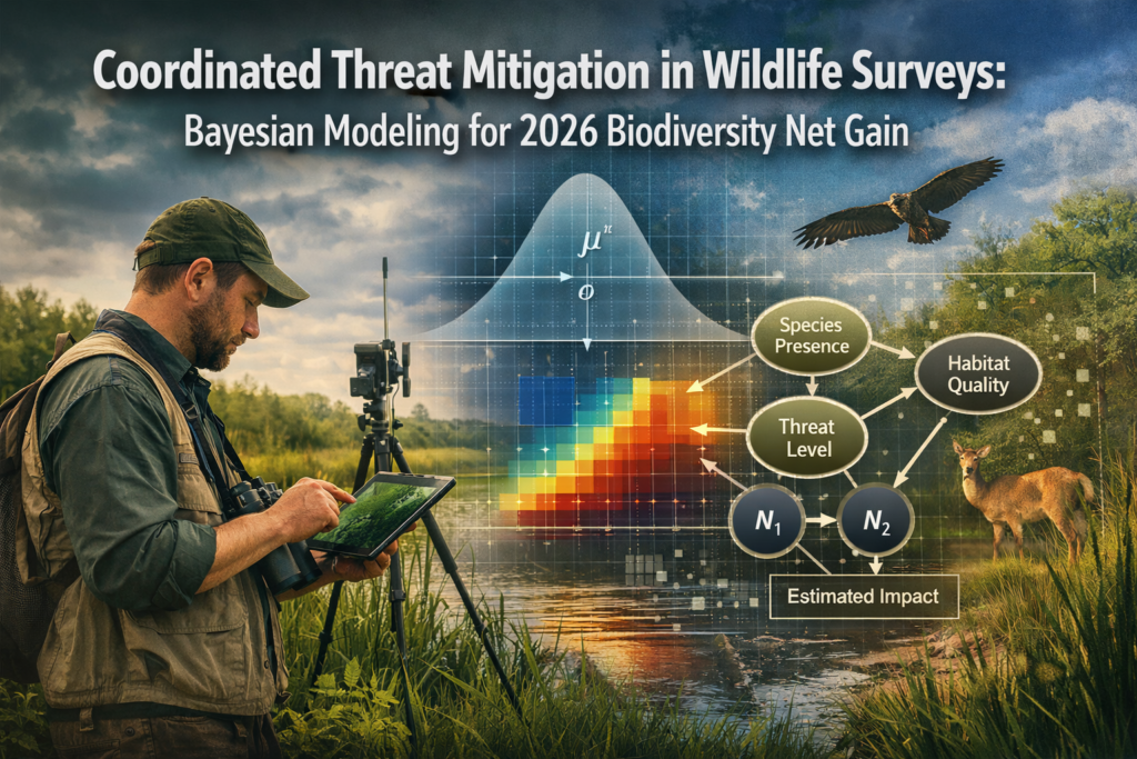 Coordinated Threat Mitigation in Wildlife Surveys: Bayesian Modeling for 2026 Biodiversity Net Gain