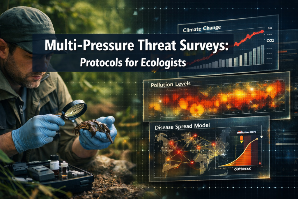 Multi-Pressure Threat Surveys: Protocols for Ecologists Quantifying Interacting Climate, Disease, and Pollution Declines