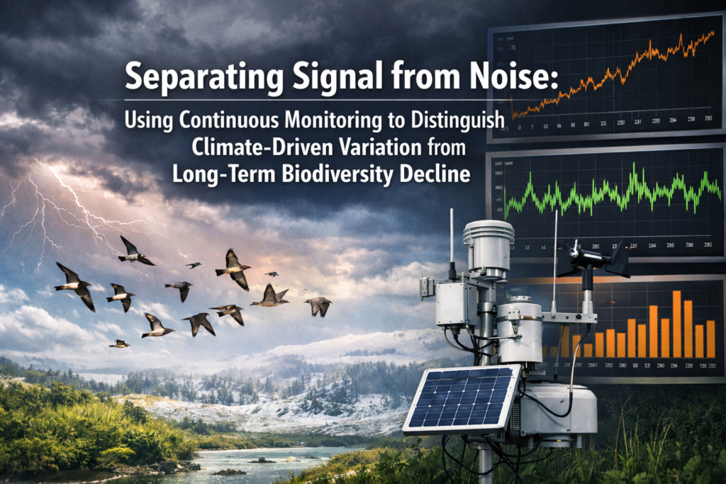 Separating Signal from Noise: Using Continuous Monitoring to Distinguish Climate-Driven Variation from Long-Term Biodiversity Decline