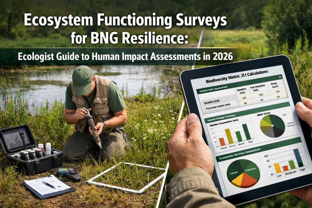 Ecosystem Functioning Surveys for BNG Resilience: Ecologist Guide to Human Impact Assessments in 2026