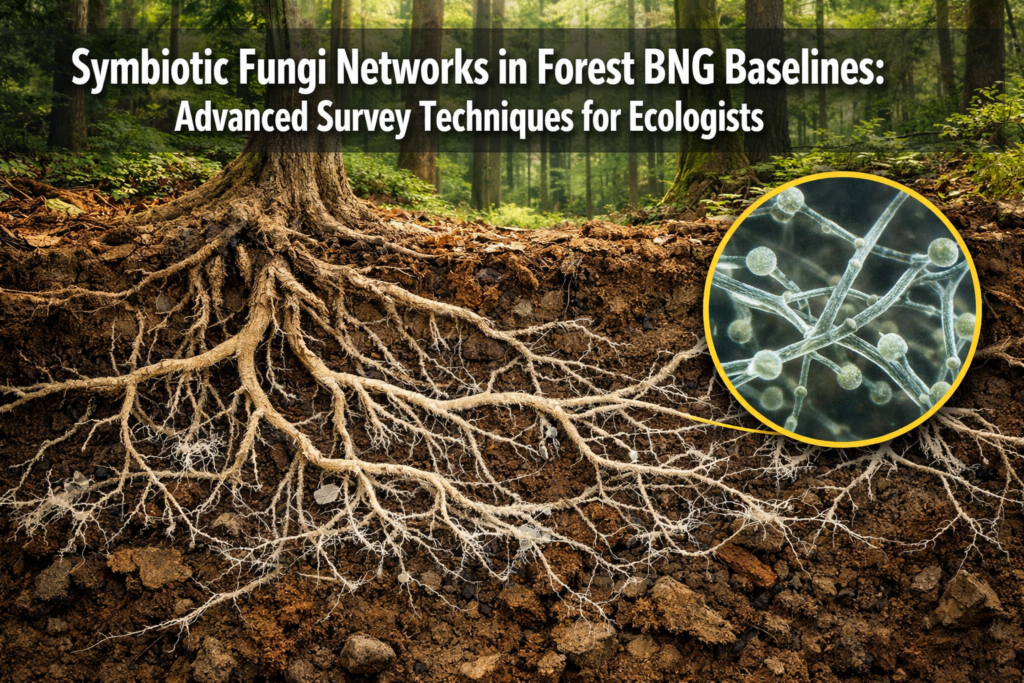 Symbiotic Fungi Networks in Forest BNG Baselines: Advanced Survey Techniques for Ecologists