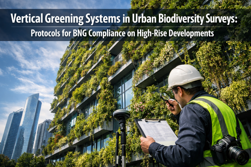 Vertical Greening Systems in Urban Biodiversity Surveys: Protocols for BNG Compliance on High-Rise Developments