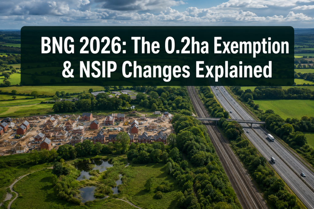 Biodiversity Net Gain 2026 Changes: 0.2ha Exemption, NSIP November Rules and What They Mean for You