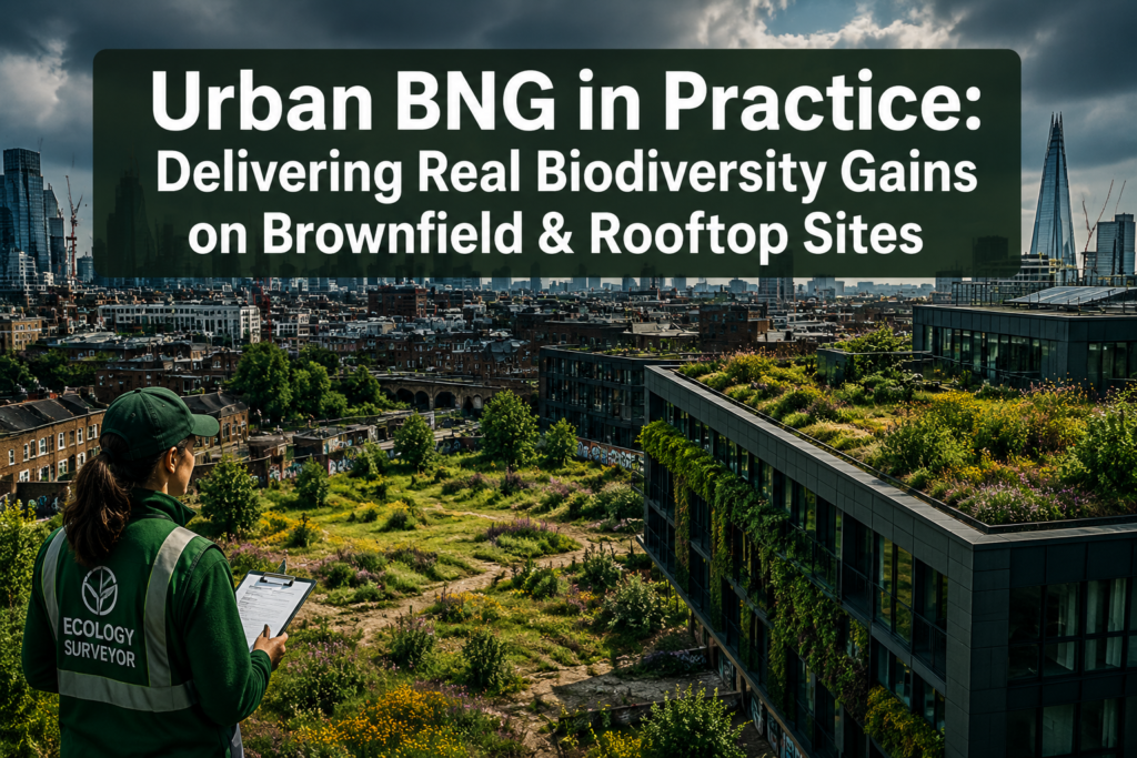 Urban BNG in Practice: How Ecology Surveyors Can Deliver Real Biodiversity Gains on Dense Brownfield and Rooftop Sites